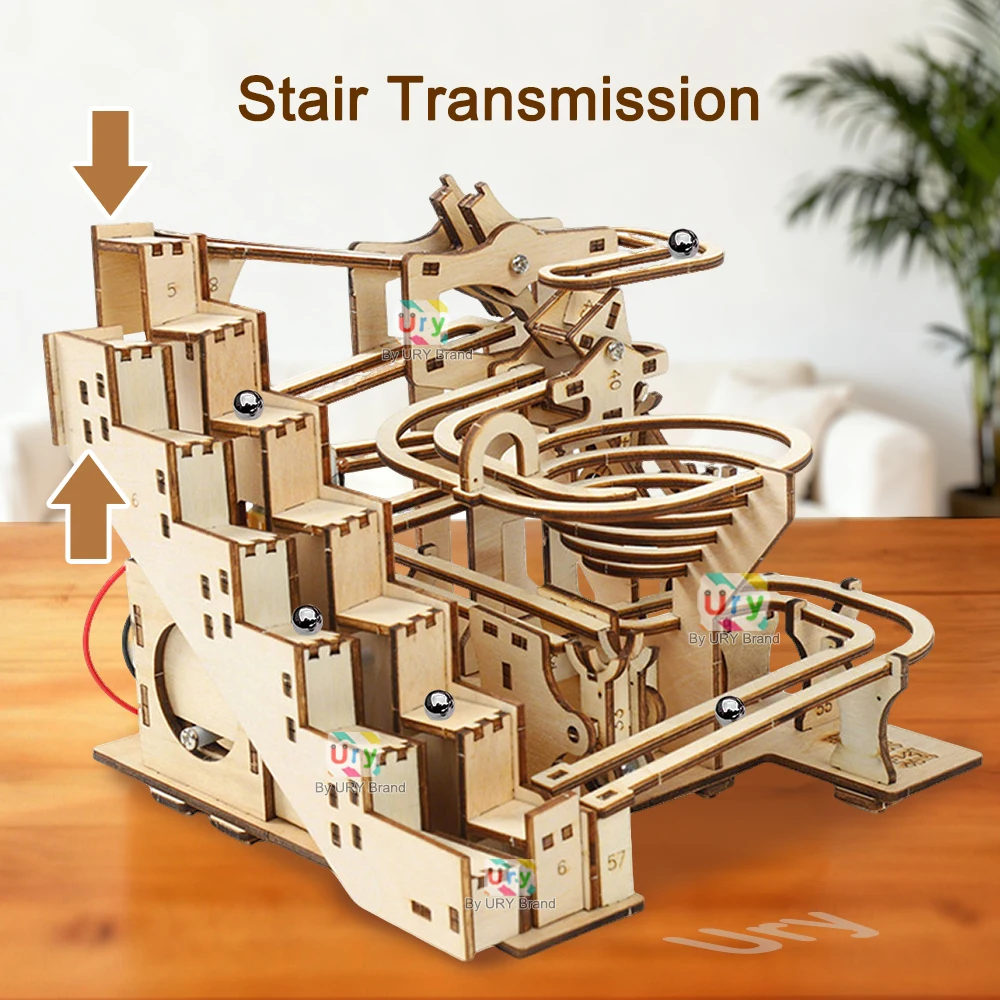3D Wooden Marble Run Puzzle – Electric Staircase Track 4