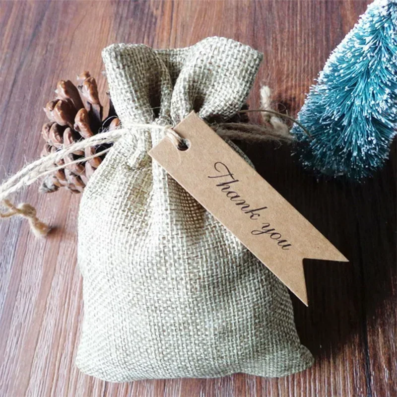 Kraft Paper Thank You Gift Tags - Set of 100, Perfect for Weddings, Parties, and Handmade Presents