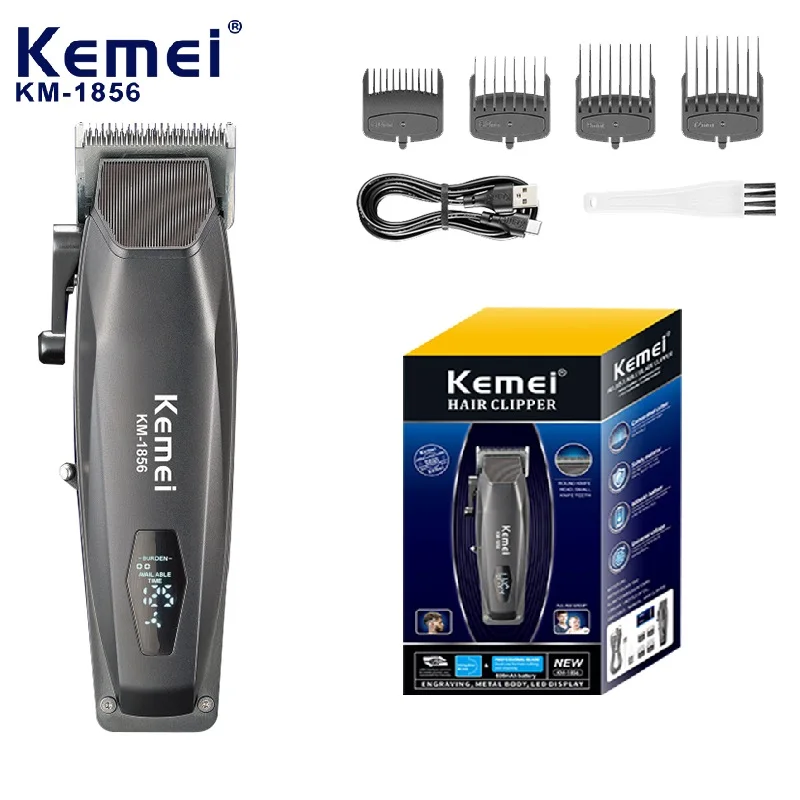 Hair Trimmer Hair Clipper Electric Rechargeable Cordless Barber KM-1856