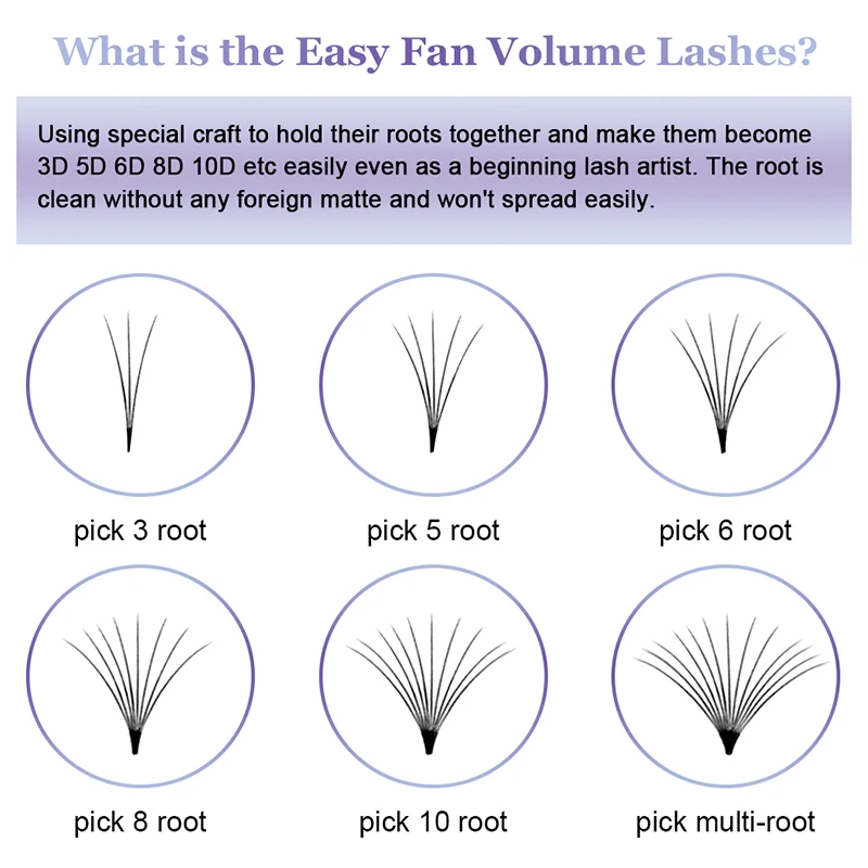 Easy Fan Lashes Faux Mink Eyelash Extension Fast Bloom Flowering Self-Making Volume Soft Natural Makeup Beauty Fanning Bloom