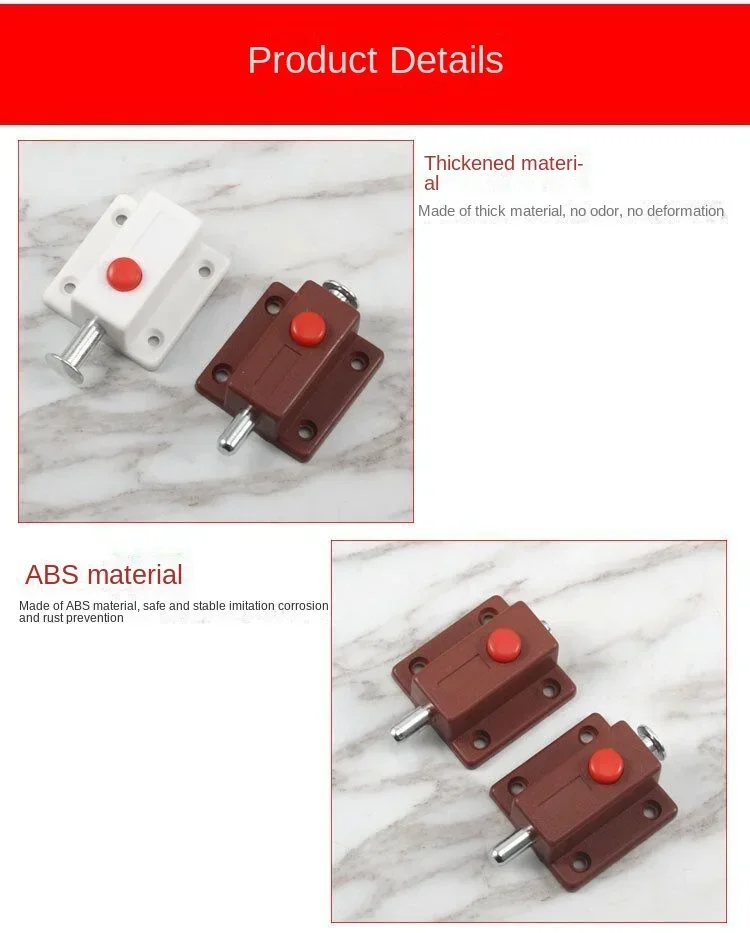 Description Picture 4 of item2pcs DIY Furniture Hardware Cabinet Box Cupboard Slide Locker Home Door Bolts Latch Lock for Door Window Safety Bolt