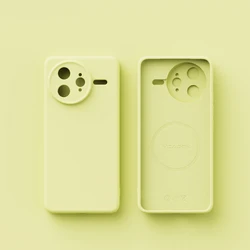 Liquid Silicone Shockproof Magnetic Wireless Charging Case - Solid Color Cover for Poco F5 Pro (Creamhuang)