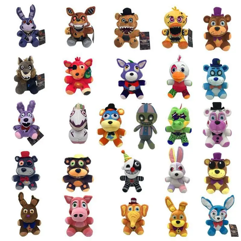 30cm Fnafs Plush Toys Fazbear Nightmare Fredbear Golden Freddy Plush Doll  El Chip Lefty Rockstar Foxy Stuffed - Movies & Tv - AliExpress