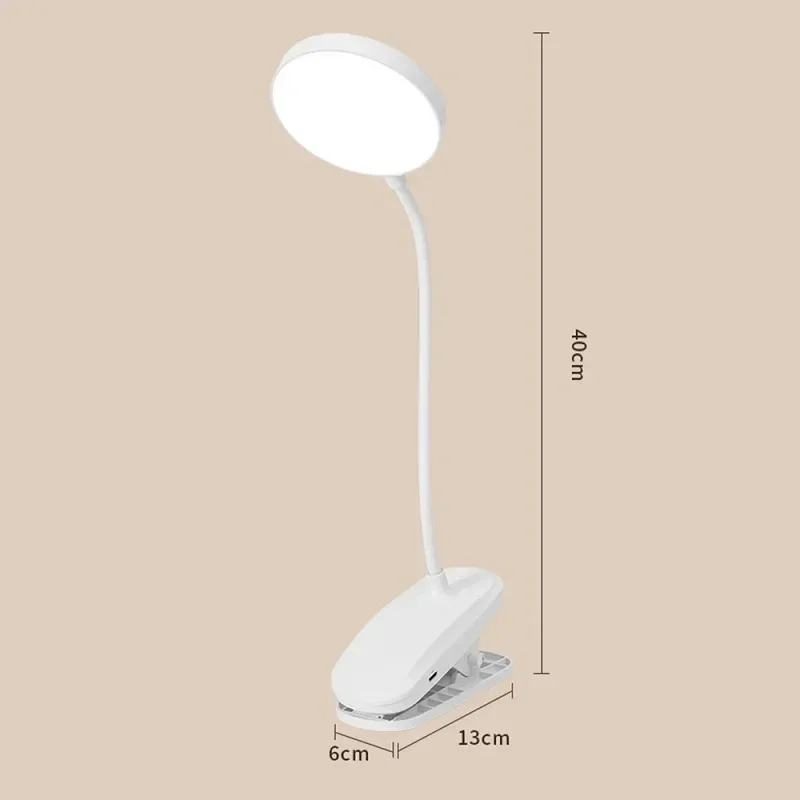 Led Table Lamp USB Rechargeable Night Light With Folding Clamp Study Stand Read Lamp Touch 3 Modes Dimming Eye Protection Light - 6