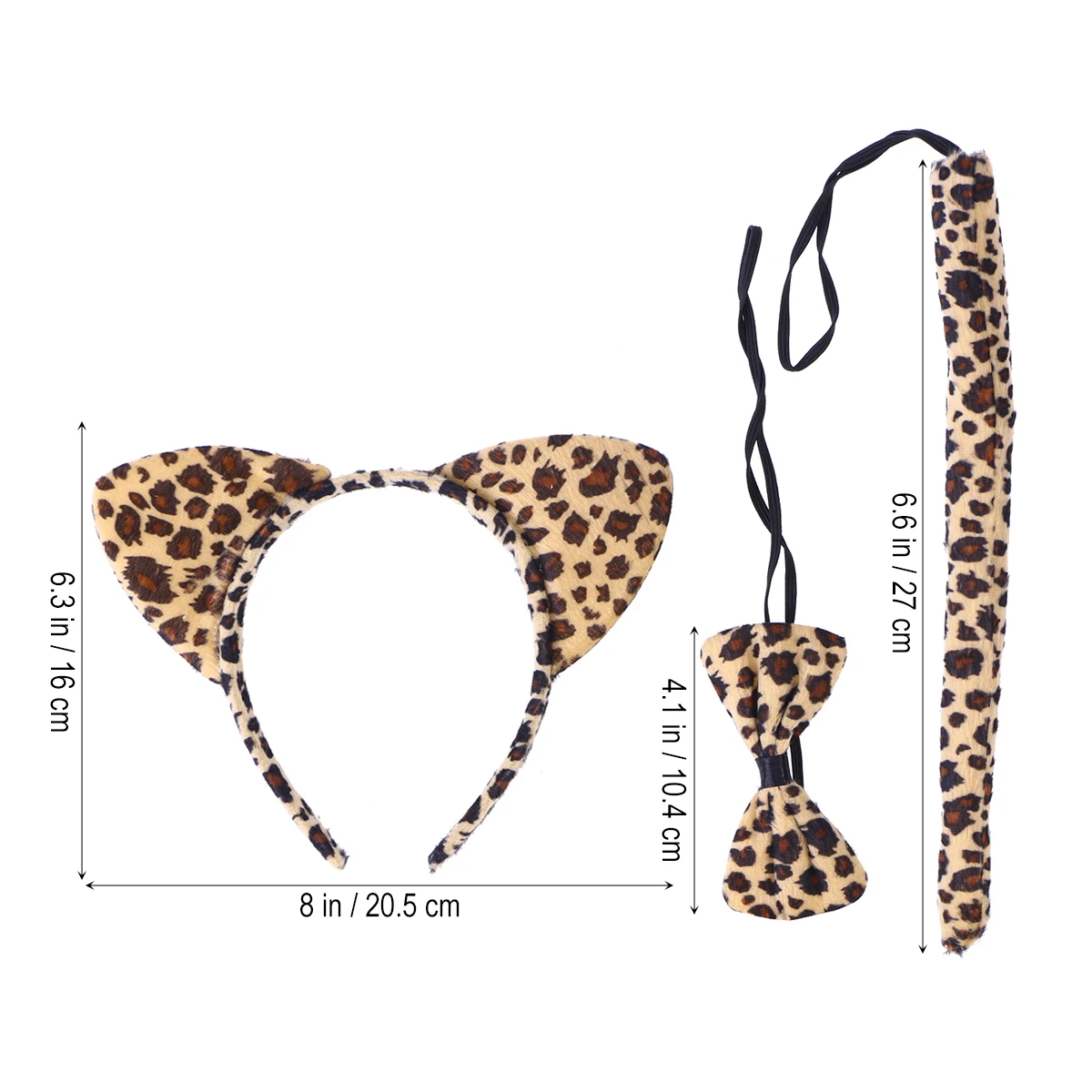 Hair bands hair band hair accessories cosplay headpiece cosplay accessories halloween headband Kids Animal Ears Headband Ears Bow Ties Tail Set Party Cosplay Costume Fluffy Plush Hairband 3Pcs