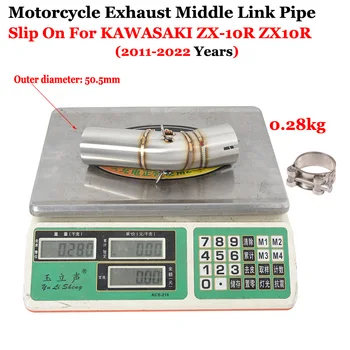Motorcycle Exhaust Escape System Modified 51mm Muffler Middle Link Pipe Slip On For Kawasaki ZX10R ZX 10R 2011 - 2020 2021 2022