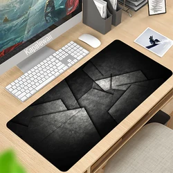 Tapis de souris dessin animé noir et blanc pour ordinateur gamer, avec bord de verrouillage, clavier, PC de bureau, Csgo LOL 