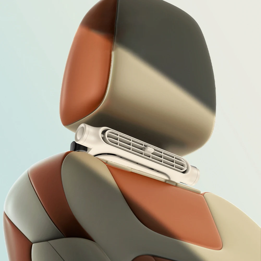 Car Seat Headrest Fan USB Powered Car Headrest Cooling Air Fan 3 Speeds Adjustable Air Cooling Fan for Front Rear Seat Passenger