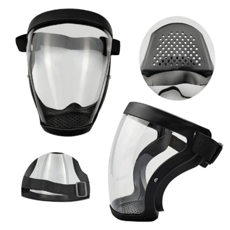 Transparent Full Faceshield Reusable Dustproof Anti-fog Mask HD Safety Glasses Kitchen Protection Anti-splash Mask With Filters