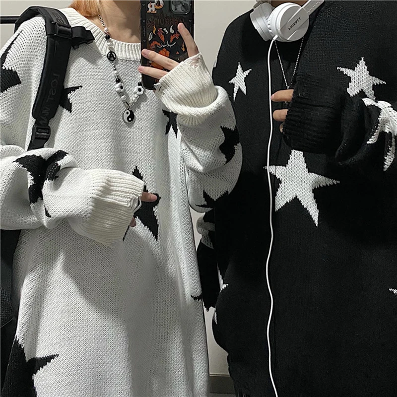 

Women Sweater Y2k Top Knit Pullover Korean Fashion Long Sleeve Winter Vintage Streetwear Harajuku Goth Oversize Jumper Clothing