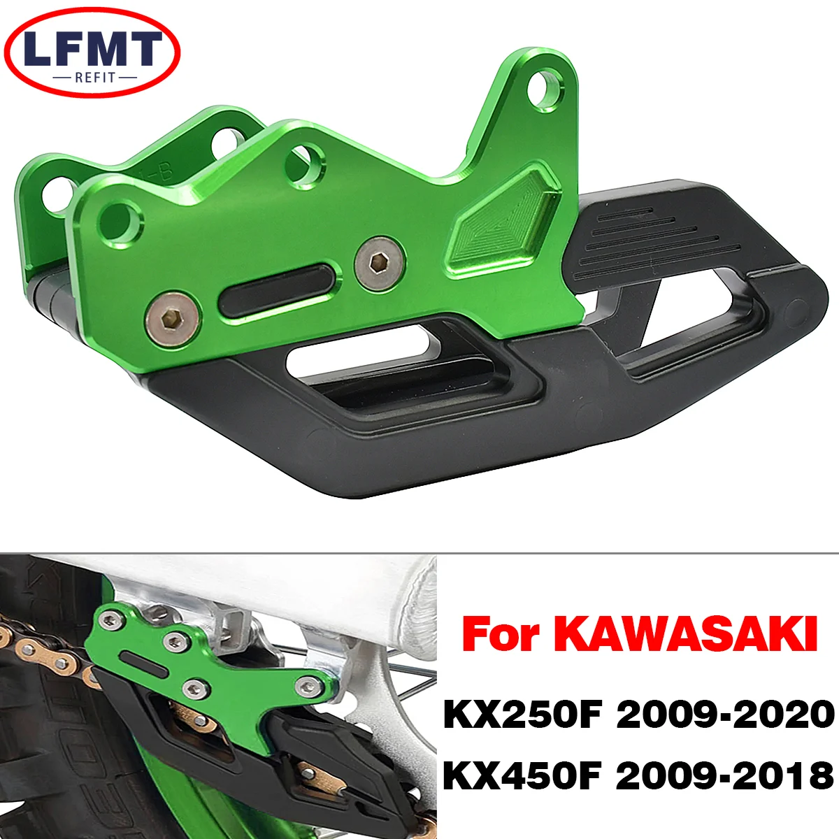 

Алюминиевая защитная направляющая цепи для мотоцикла CNC для Kawasaki KX-250F KX 250F 450F KX250F 2006-2020 KX450F 2006-2018