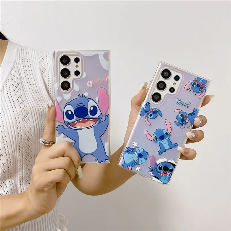 

Lovely Stitch Cute Phone Case For Samsung S22 Plus S22 UItra S23 Plus S23 UItra Anti Fall Soft Cartoon IMD Cover