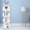 16296-c6b7d8.jpg Durable Rotating Bookcase with Steel Column Bearing, 360° Silent Rotation, Tool-Free Mortise and Tenon Installation