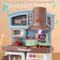 Toddler Toys Play Kitchen Set Doll House Accessories Role Play Toy For Children Tableware Birthday Gift For Girl 2