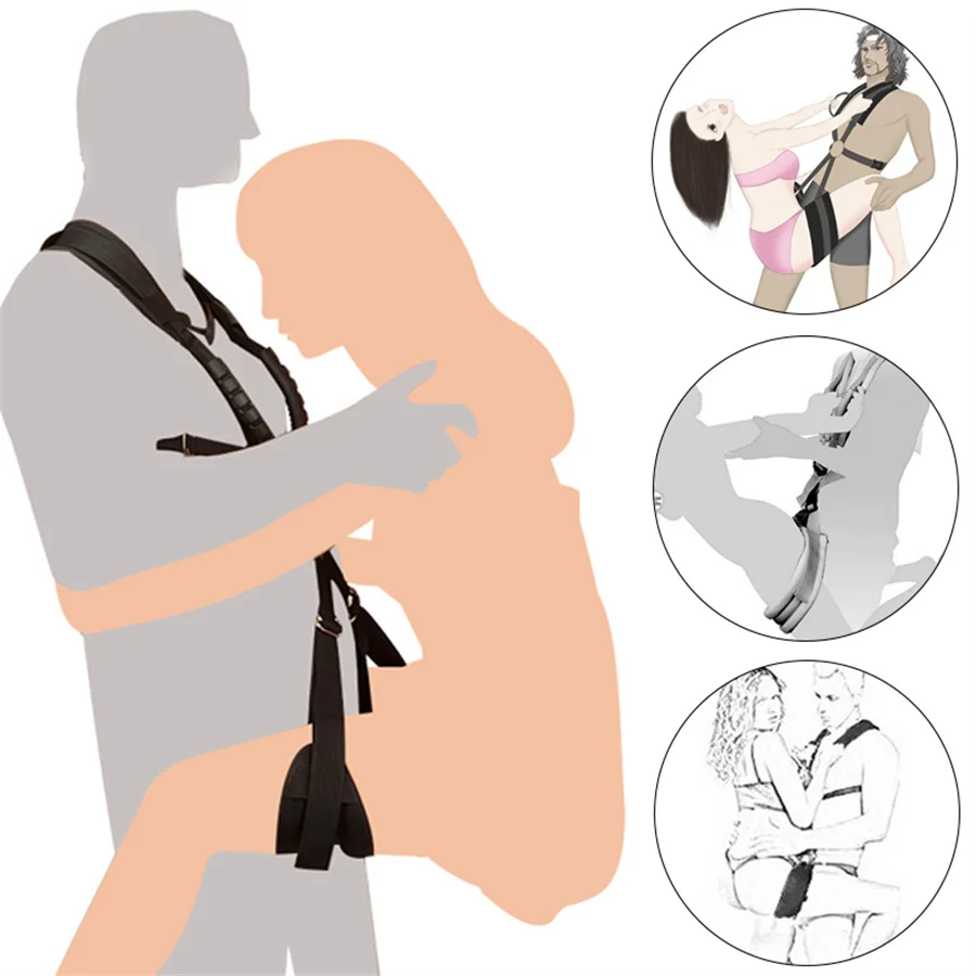 Sex Swing Nylon Self Bandage Restraints Belt Leg Spreader Rope Shoulder Sex Swing Harness Erotic Toys For Couples Adult Games