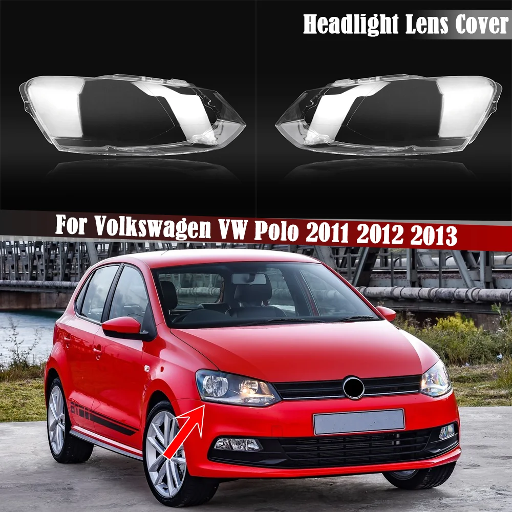 

Передний абажур для Volkswagen VW Polo 2011 2012 2013, прозрачная оболочка для корпуса фары, налобный фонарь, крышка для объектива из оргстекла