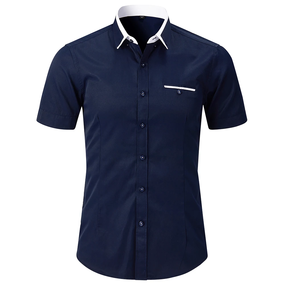 

5XL 4XL Hot! Men's Summer Casual Cotton Short Sleeve Shirts/Male Slim Fit Spring Lapel Business Dress Shirt Tops Brand Clothing