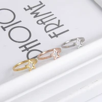 Kkjoy Simple Stainless Steel Silver Color Rings For Women Men Hollow Solid Star Finger Ring Gifts For Girls Jewelry Wholesale 2