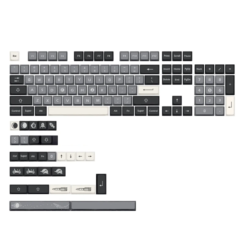 

Компактный набор клавиш Apollo-key с 133 клавишами, толстый колпачок из ПБТ, высота XDA для механической клавиатуры, Cherry MX C