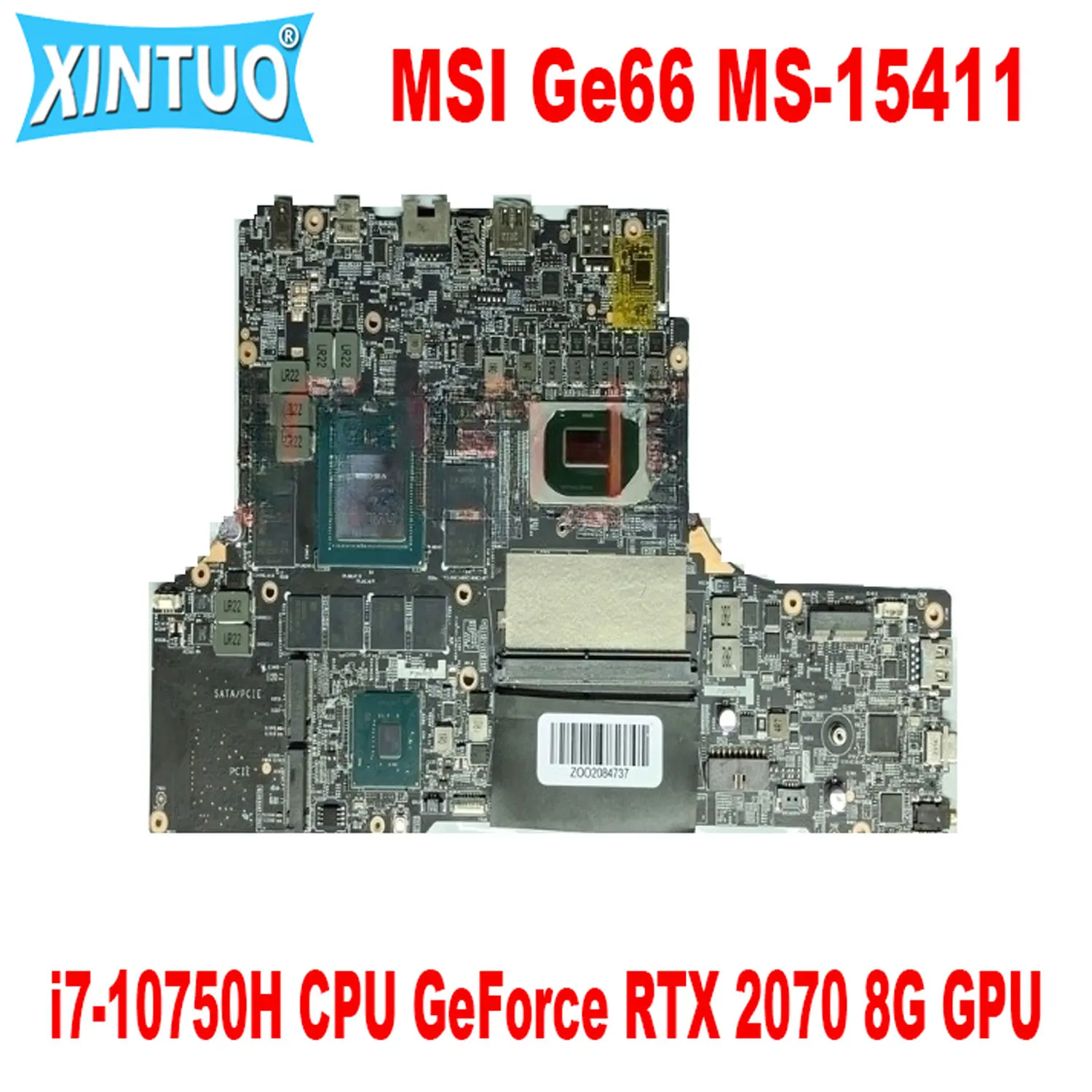 

MS-15411 материнская плата для MSI Ge66 MS-15411 с процессором i7-10750H GeForce RTX 2070 8G GPU 607-15411-01S версия: 1,0 DDR4 100% тест