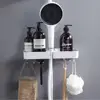 Shower Shelf Without Drilling Bathroom shelf With Hooks Shampoo Holder Toilet Storage Shelf Shower Tray Bathroom Accessories 5