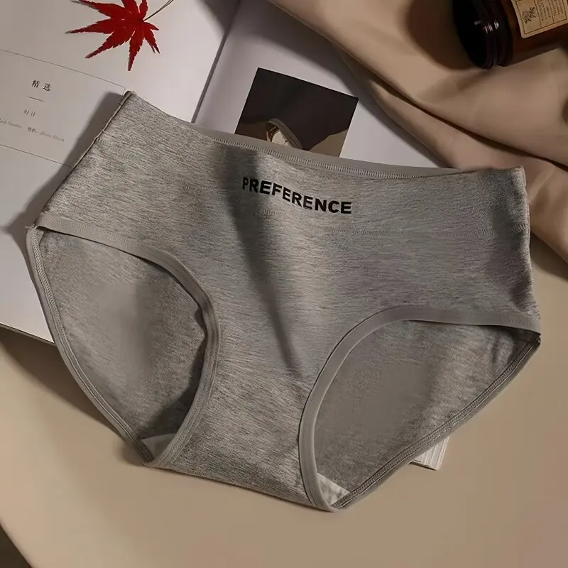 4Pcs/Set Cotton Panties Women Mid Waist Briefs Breathable Intimates Breathable Comfort Underwear M-2XL Soft Panties