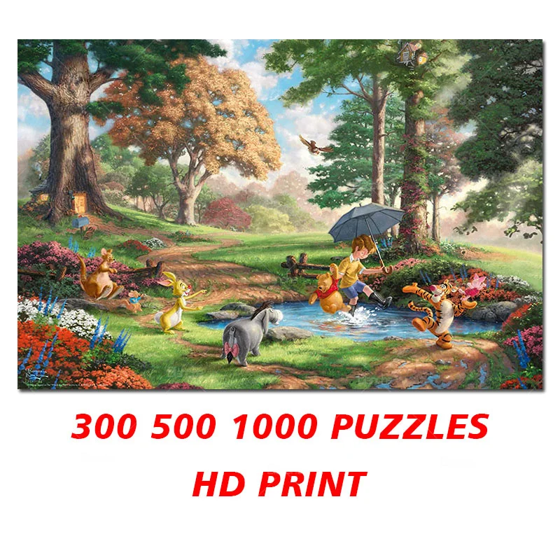 

Winnie The Pooh Forest Fun Friends Scene Picture Disney Dreamlike Puzzles 300 500 1000PCS Paper Jigsaw Teens Like Room Ornament