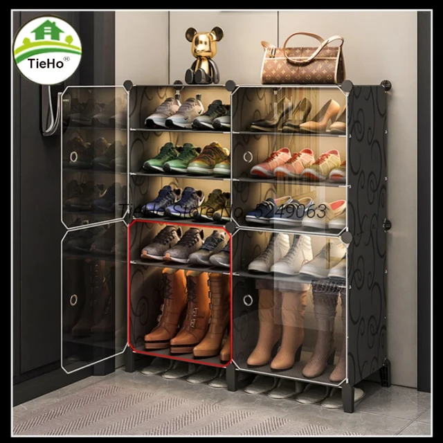 Double-row Wooden Shoe Rack Save Space Boots Shoes Storage Organizer  Large-Capacity Home Furniture Shoe Cabinet With Drawer - AliExpress