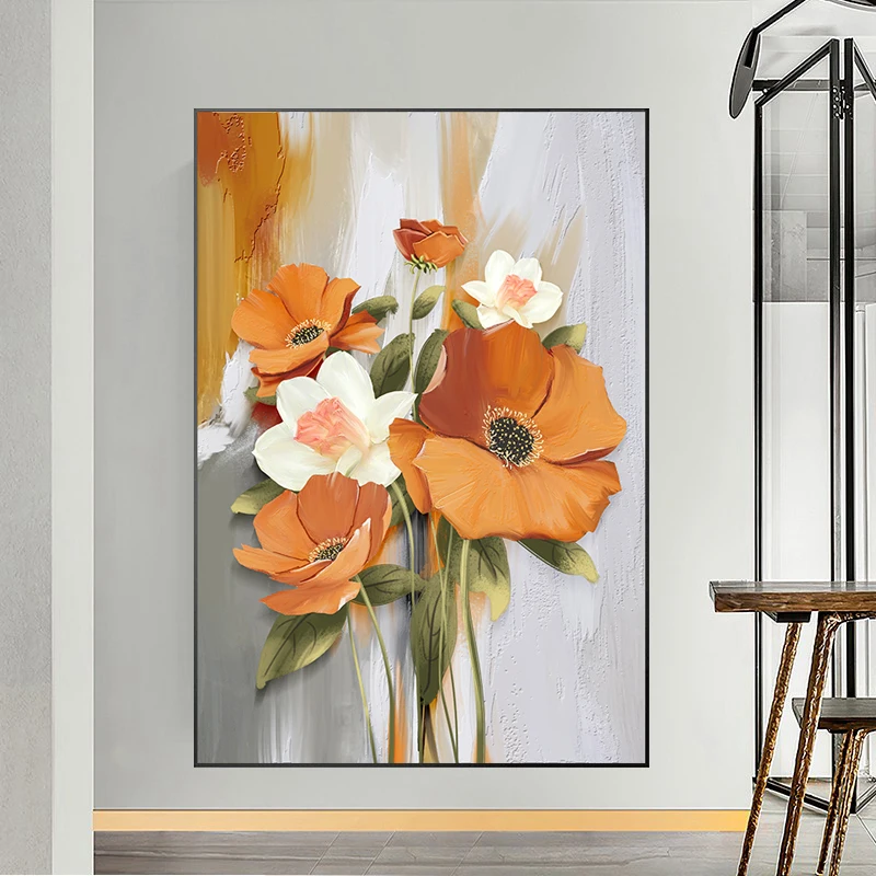 

OQ100% Hand Painted Oil Painting On Canvas Modern Abstract Flower Original Wall Art Living Room Picture Home Decoration Handmade