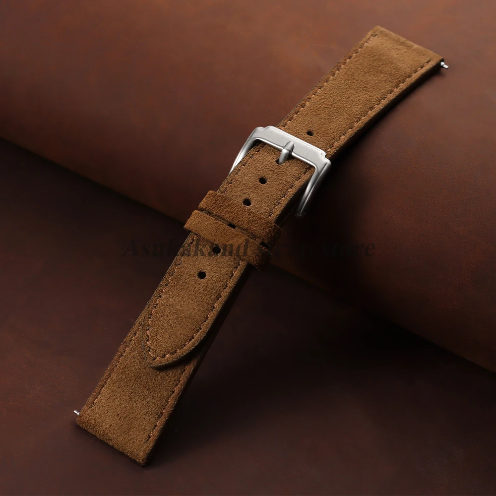 Vintage Suede Leather Cowhide Watch Strap - Versatile Sport Bracelet