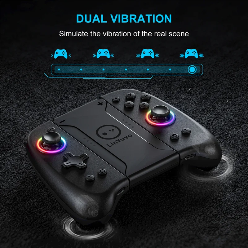 NEW LinYuvo KS31 For Switch OLED Wireless Gamepad NS Joy Bluetooth Controller With Colorful Lights Game Handle For Switch joypad