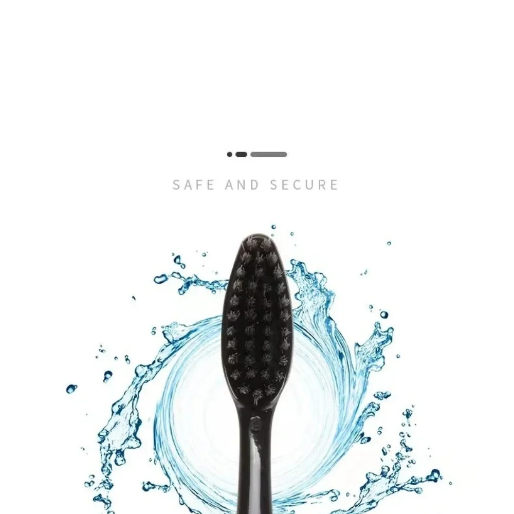 10PC Personal Environmental Bamboo Charcoal Toothbrush for Oral Health Low Carbon Medium Soft Bristle Wooden Handle Toothbrush