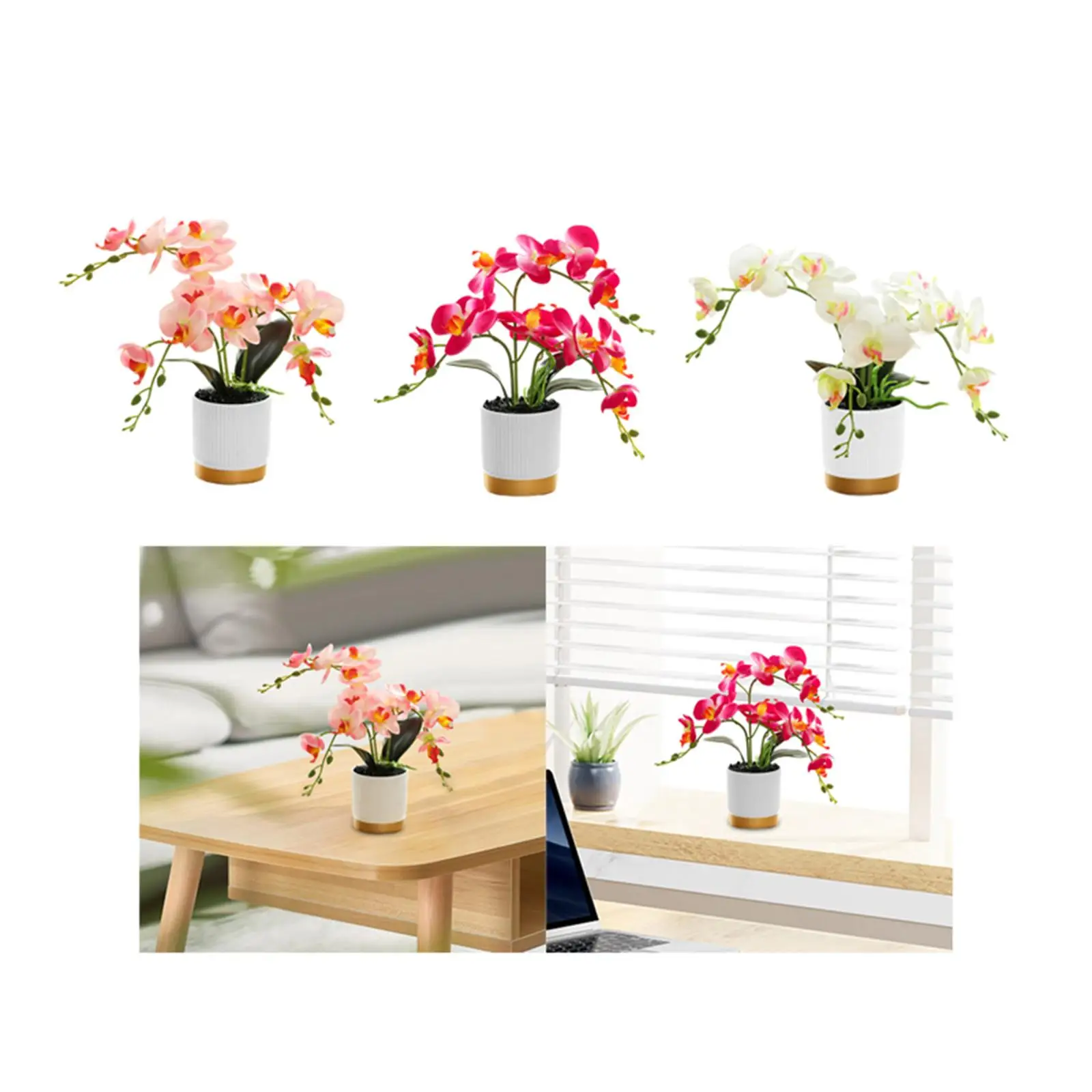 Artificial Flower Lifelike Durable Home Decor Table Centerpieces Faux Orchid for