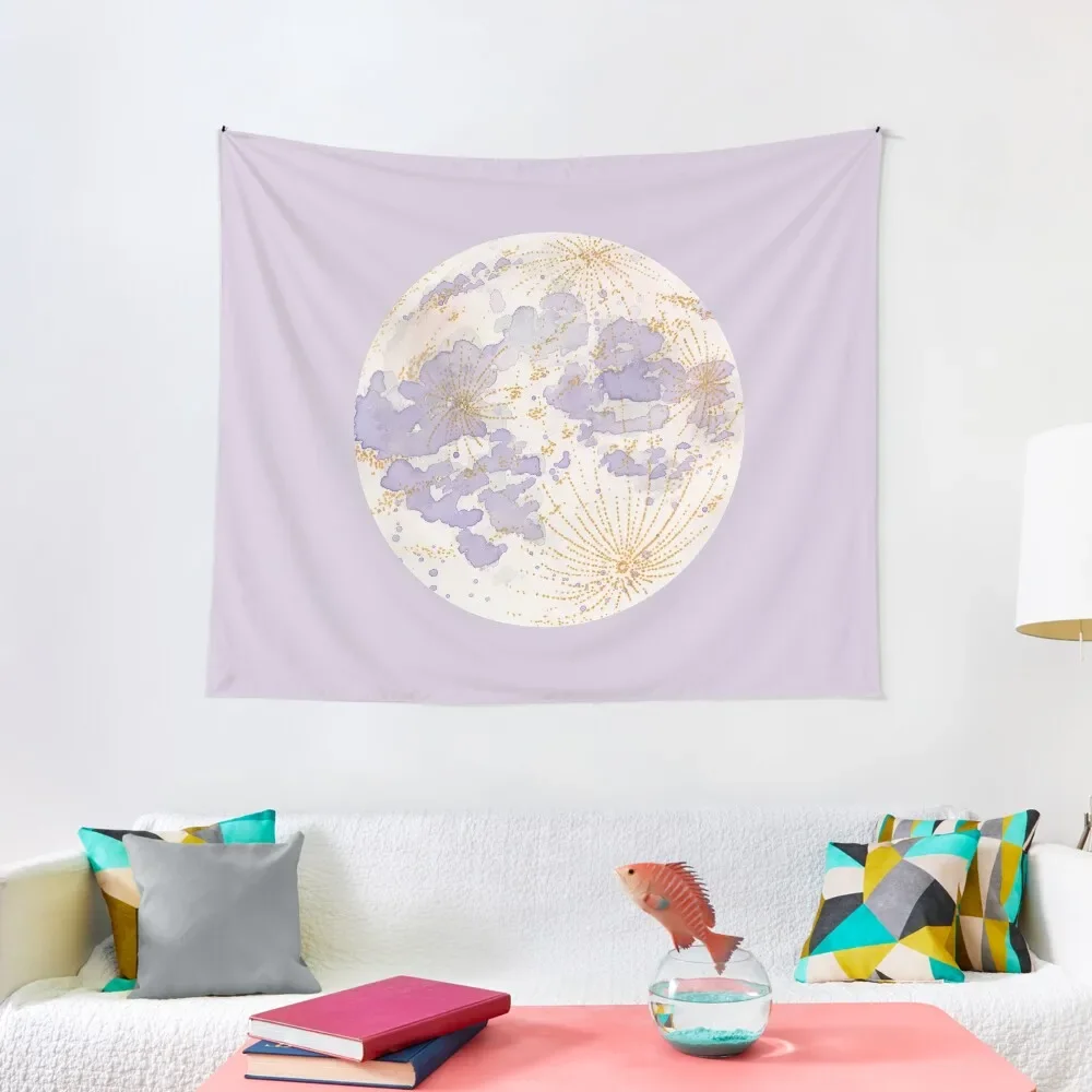 

Lavendar Peach Moon Tapestry Carpet Wall Bed Room Decoration Tapete For The Wall Decorative Wall Murals Tapestry