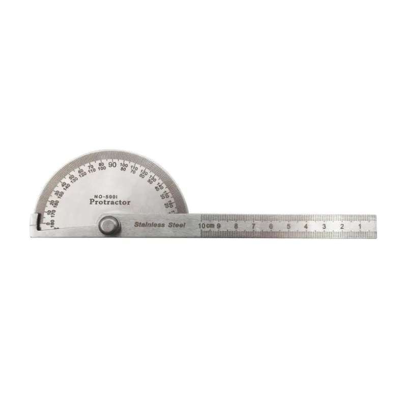 스테인레스 스틸 각도기, 0-180도, 10cm 목공 눈금자, 각도 측정 도구