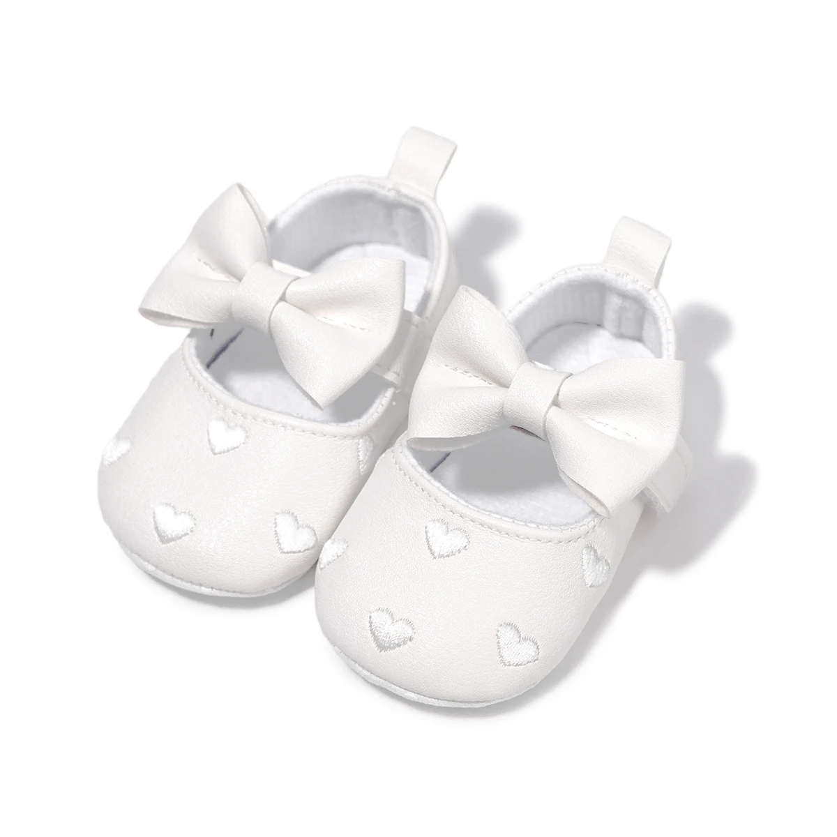 Adorable Bow-Knot Heart Baby Girl Shoes - Soft Sole Anti-Slip First Walkers