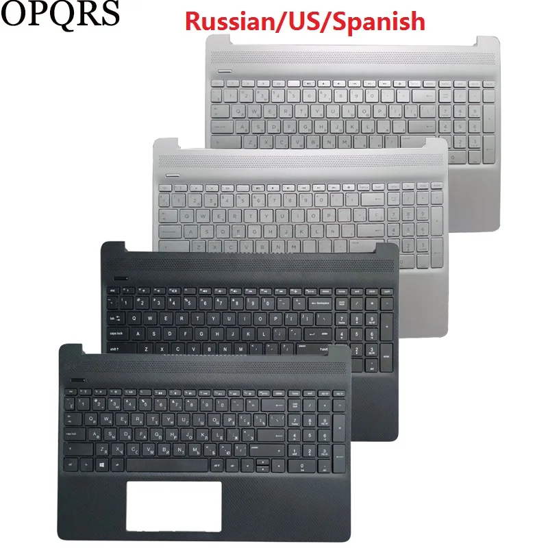 Teclado para Notebook com Palmrest Upper Cover Russo Eua Reino Unido Espanhol Latim hp 15-dy 15t-dy 15-ef 15s-eq 15s-fq Tpn-q222 Novo