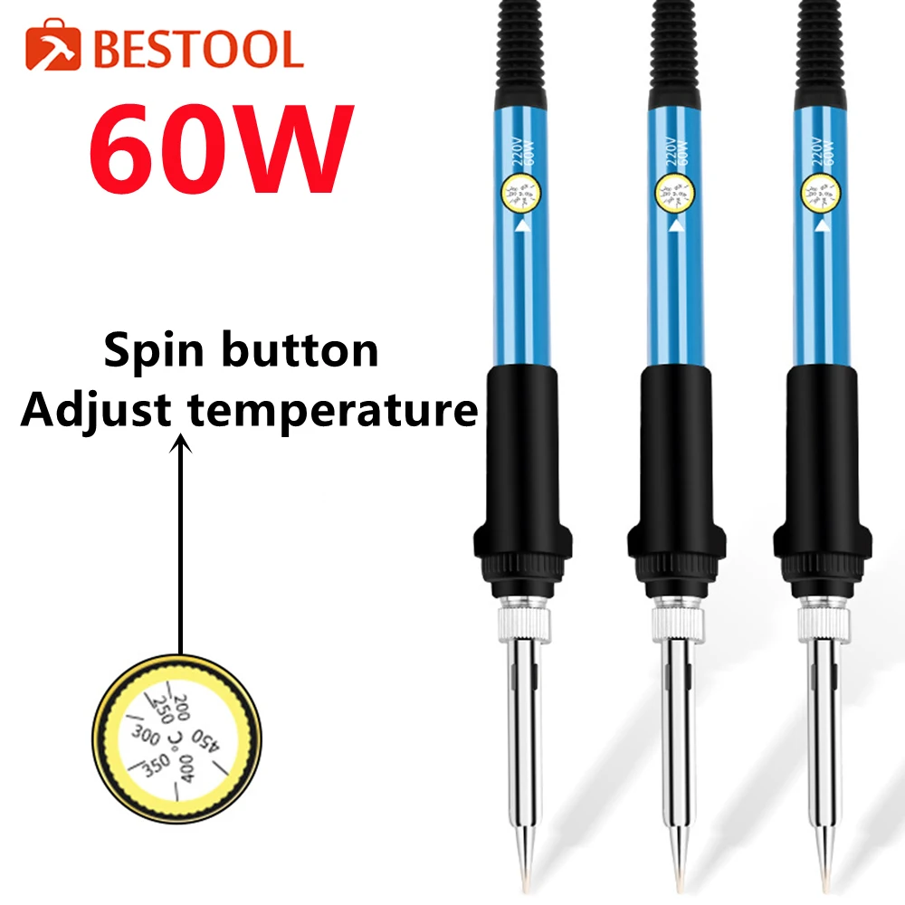 

New Adjustable Temperature Electric Soldering Iron Soldering Kit Welding Solder Rework Station Heat Pencil Tips Repair Tool