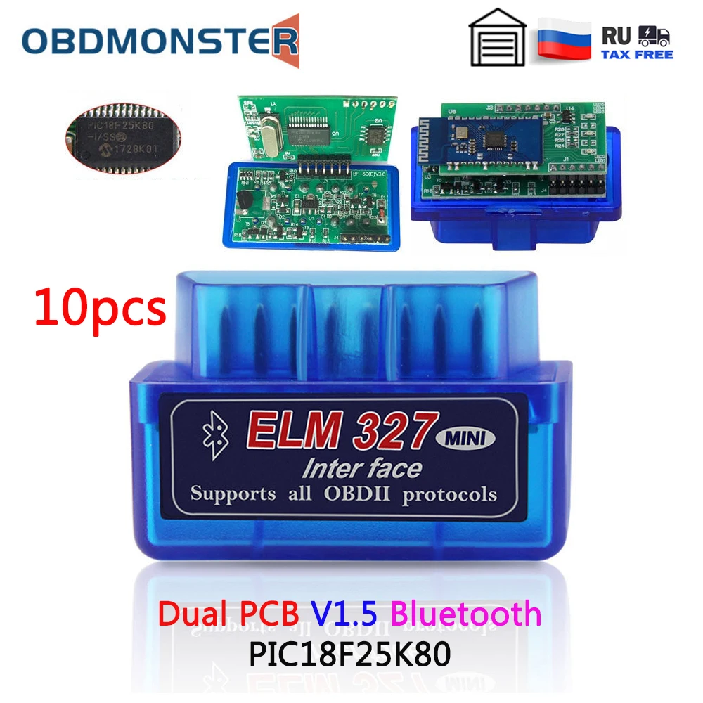 10個デュアルダブル2pcb Pic18f25k80ファームウェア1 5 Elm327 V1 5 Obd2 Bt診断インターフェイスelm 327 V 1 5ハードウェアサポートより車 Portalrealcar Com Br
