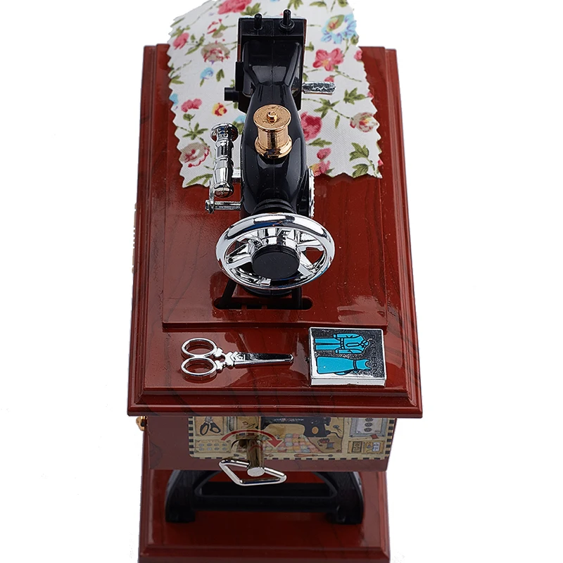 Sewing Machine Music Box Retro Sewing Clockwork Home Crafts Decoration Gift