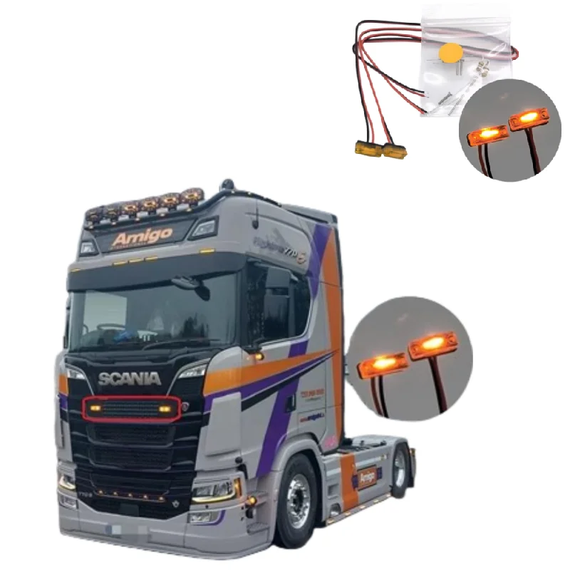 Tamiya Outline Marker Lamp Led Side Light Per Tamiya 1/14 Rc Truck Scania 770S 56371 Actros Volvo Tractor Trailer Lesu Parts