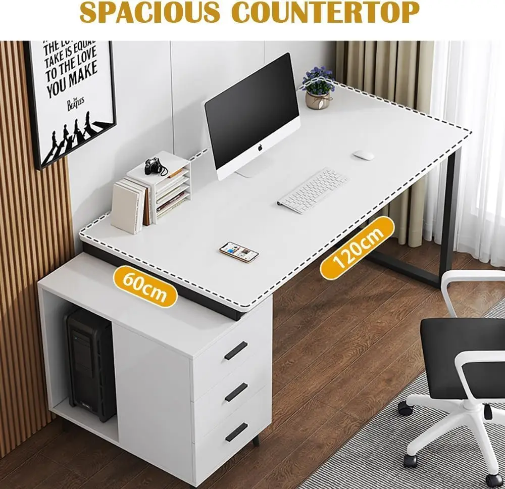 مكتب تنفيذي مع خزانة تخزين 120x60 سم