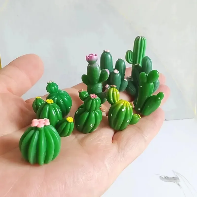 10 peças de plantas suculentas de resina/casa de boneca//miniaturas/adorável fofo/gnomo de jardim de fadas/decoração de terrário de musgo/artesanato/bonsai