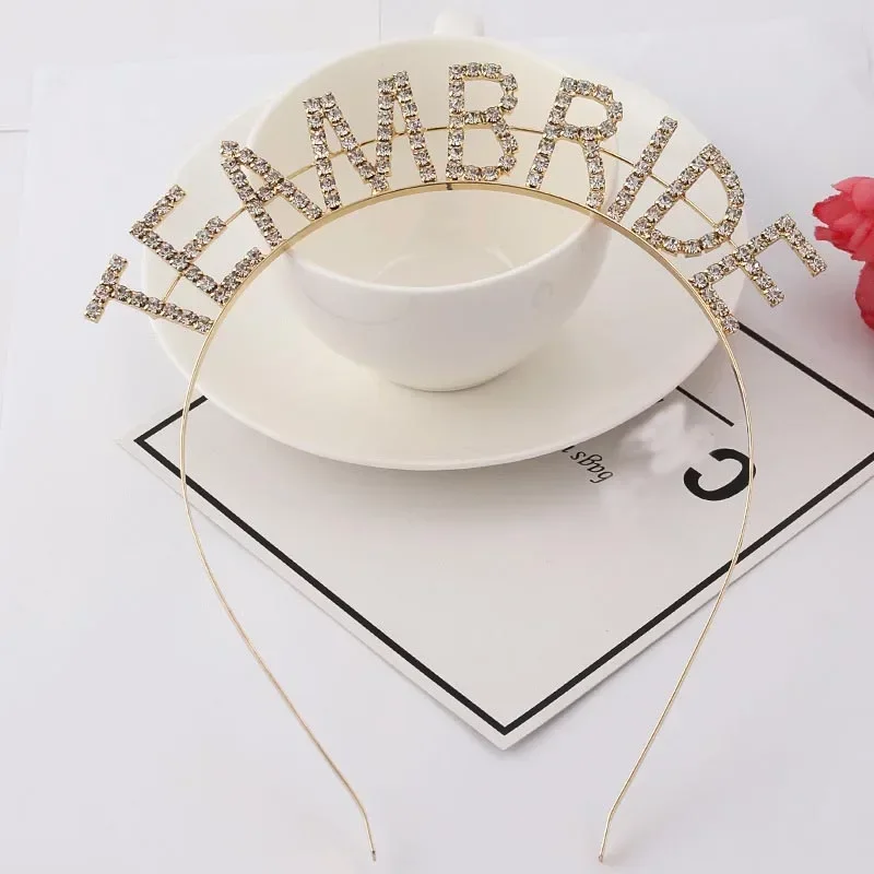 Silvery Women Crystal Team Bride To Be Bridesmaid Tiara Crown Hen Party Headband Bachelorette Wedding Rhinestone Bridal Shower