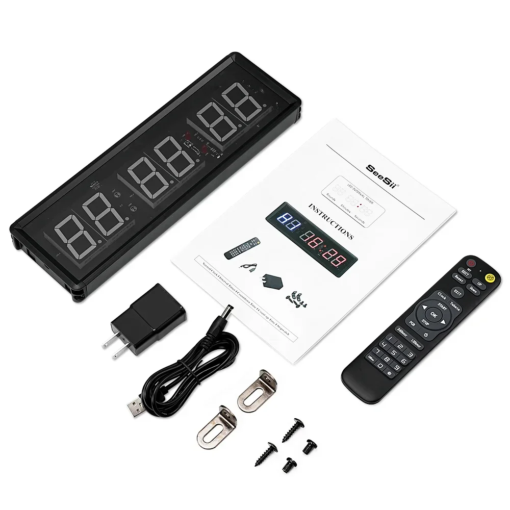 Digital Countdown Clock Stopwatch With Remote LED Interval Timer Clock For Home Gym Fitness Crossfit Stopwatch Fitness Equipment 6