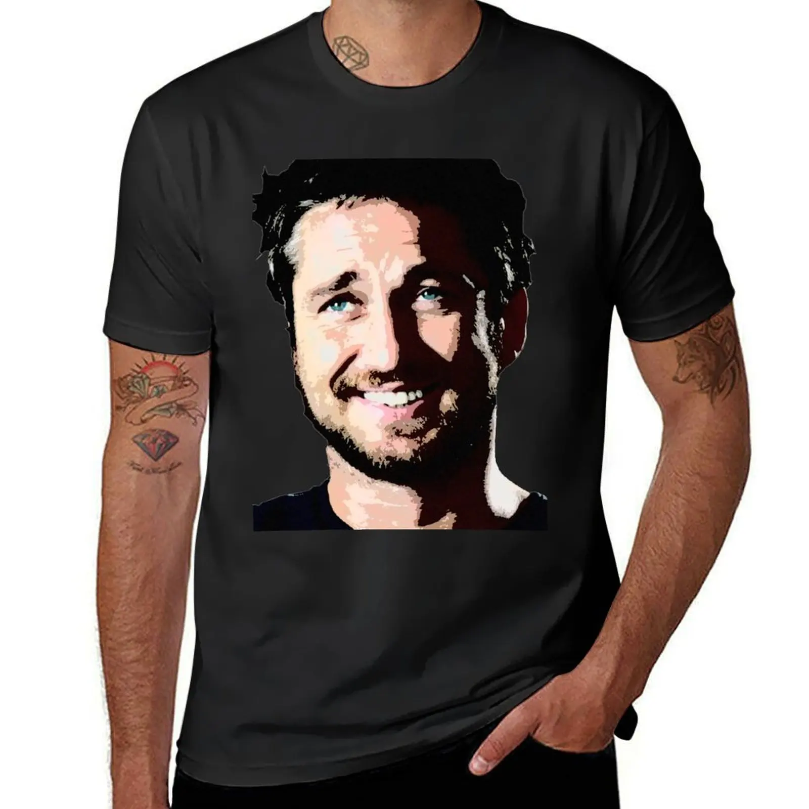 Gerard Butler coloured T-Shirt summer clothes customs kawaii clothes plain t shirts men