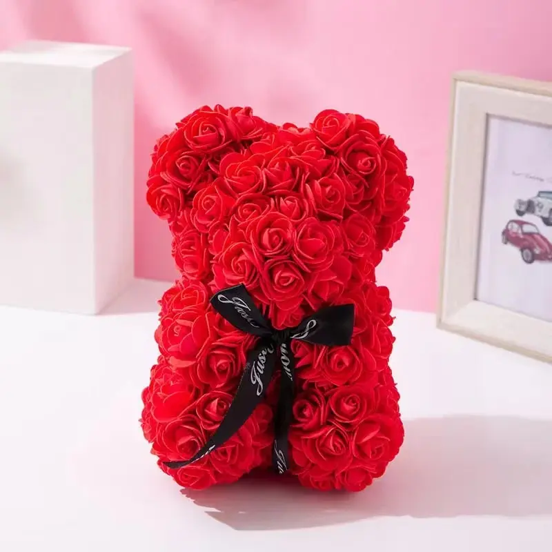 Rose Teddy Bear Flower Bear 25cm Valentine's Christmas Birthday Party Gift Plush Toys