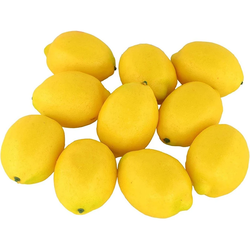 Artificial Lemons for Home and Kitchen Decor - Set of 2/5/10 - Realistic Faux Fruit Ornaments