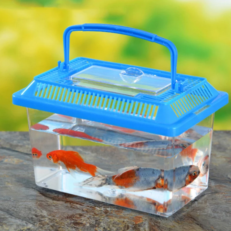 Mini Portable Fish Tank Transparent Aquarium Pet Box Turtle Tank Goldfish Fish Box Turtle 1Pc fish aquarium,turtle tank