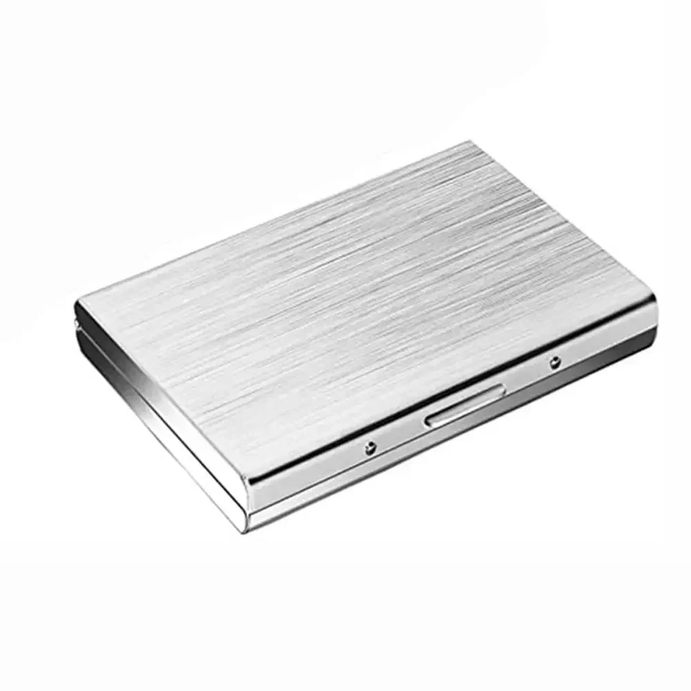 Fashionable Durable Stainless Steel Business Card Holder with 6 Slots and Anti-Demagnetization Protection